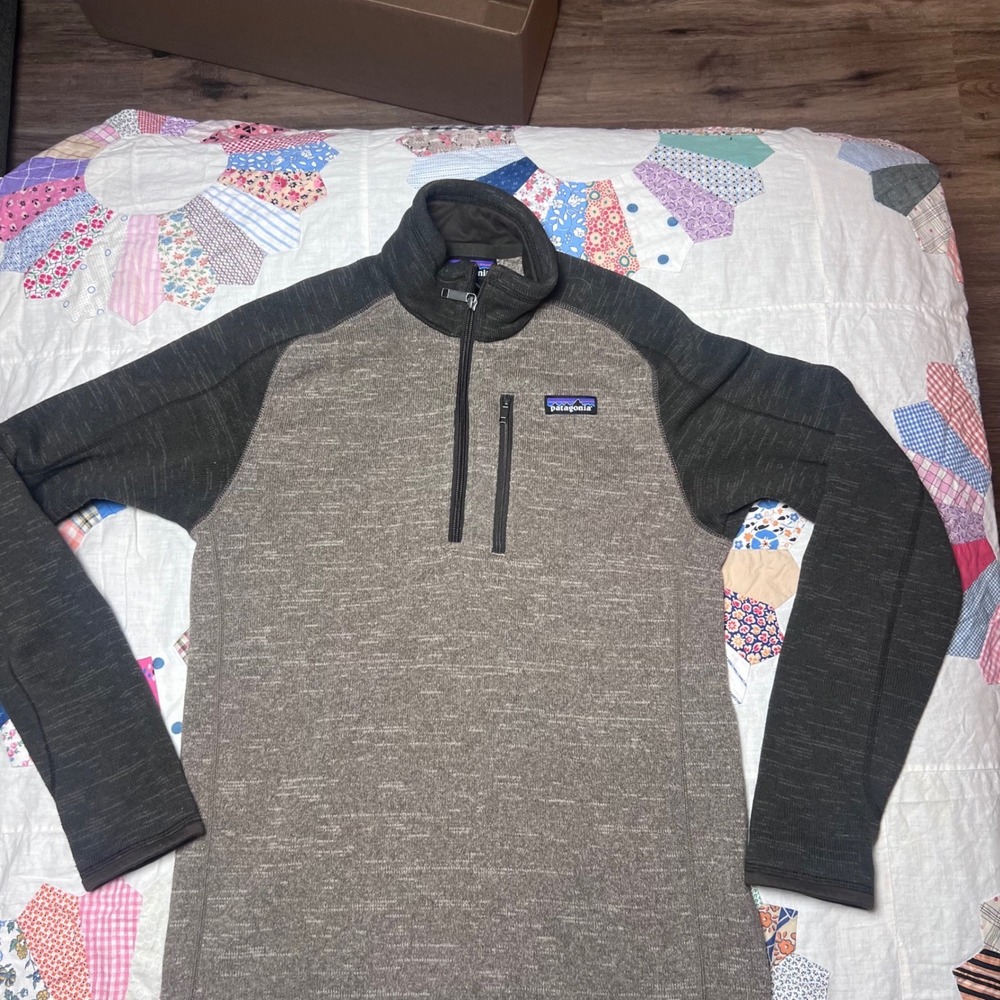 Patagonia Better Sweater 1/4 Zip Pullover Mens Small Gray Heather Fleece Jacket